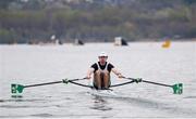 10 April 2021; Daire Lynch of Ireland competes in his C/D semi-final of the Men's Single Sculls during Day 2 of the European Rowing Championships 2021 at Varese in Italy. Photo by Roberto Bregani/Sportsfile