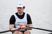 10 April 2021; Daire Lynch of Ireland before competing in his C/D semi-final of the Men's Single Sculls during Day 2 of the European Rowing Championships 2021 at Varese in Italy. Photo by Roberto Bregani/Sportsfile