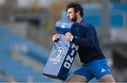 10 April 2021; Robbie Henshaw of Leinster warms-up before the Heineken Champions Cup Pool Quarter-Final match between Exeter Chiefs and Leinster at Sandy Park in Exeter, England. Photo by Ramsey Cardy/Sportsfile