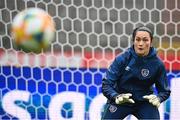 10 April 2021; Goalkeeper Eve Badana during a Republic of Ireland Women training session at King Baudouin Stadium in Brussels, Belgium. Photo by David Stockman/Sportsfile