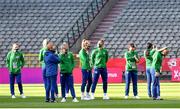 11 April 2021; Republic of Ireland players walk the pitch before the women's international friendly match between Belgium and Republic of Ireland at King Baudouin Stadium in Brussels, Belgium. Photo by David Catry/Sportsfile