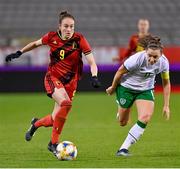 11 April 2021; Tessa Wullaert of Belgium in action against Katie McCabe of Republic of Ireland during the women's international friendly match between Belgium and Republic of Ireland at King Baudouin Stadium in Brussels, Belgium. Photo by David Catry/Sportsfile