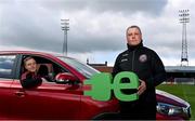 13 April 2021; Bohemians have taken two significant actions in the fight against climate change. Firstly, by signing up, through our Climate Justice Officer, to the UN’s Sports for Climate Action Framework and, secondly, by announcing MG Motor Ireland as the club's Official Vehicle Partner for 2021. The partnership will see club players and manager Keith Long drive 100% electric vehicles. Pictured at Dalymount Park in Dublin are James Talbot, Bohemians goalkeeper, left, and Keith Long, Bohemians Manager. Photo by Sam Barnes/Sportsfile