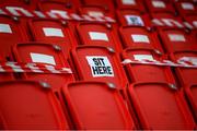 13 April 2021; A general view of the seating at the Ryan McBride Brandywell Stadium before the SSE Airtricity League Premier Division match between Derry City and Shamrock Rovers at the Ryan McBride Brandywell Stadium in Derry. Photo by Stephen McCarthy/Sportsfile