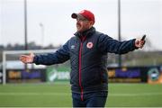 17 April 2021; St Patrick's Athletic head coach Stephen O'Donnell reacts during the SSE Airtricity League Premier Division match between Dundalk and St Patrick's Athletic at Oriel Park in Dundalk, Louth. Photo by Stephen McCarthy/Sportsfile