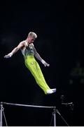 22 April 2021; Adam Steele of Ireland competes on the Horizontal bar in the men’s artistic qualifying round, subdivision 3, during day two of the 2021 European Championships in Artistic Gymnastics at St. Jakobshalle in Basel, Switzerland. Photo by Thomas Schreyer/Sportsfile