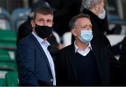 23 April 2021; Republic of Ireland manager Stephen Kenny, left, and FAI Chief Executive Jonathan Hill before the SSE Airtricity League Premier Division match between Shamrock Rovers and Bohemians at Tallaght Stadium in Dublin. Photo by Stephen McCarthy/Sportsfile