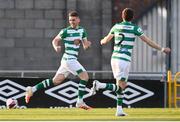 23 April 2021; Dylan Watts of Shamrock Rovers celebrates after scoring his side's first goal during the SSE Airtricity League Premier Division match between Shamrock Rovers and Bohemians at Tallaght Stadium in Dublin. Photo by Stephen McCarthy/Sportsfile