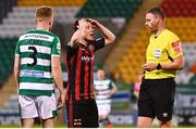 23 April 2021; Ali Coote of Bohemians protests to referee Paul McLaughlin during the SSE Airtricity League Premier Division match between Shamrock Rovers and Bohemians at Tallaght Stadium in Dublin. Photo by Eóin Noonan/Sportsfile