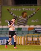 23 April 2021; James Finnerty of Bohemians leaves the pitch after being shown a red card by referee Paul McLaughlin during the SSE Airtricity League Premier Division match between Shamrock Rovers and Bohemians at Tallaght Stadium in Dublin. Photo by Eóin Noonan/Sportsfile
