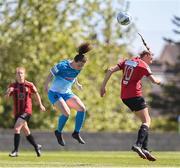 24 April 2021; Karen Duggan of Peamount United in action against Chloe Darby of Bohemians during the SSE Airtricity Women's National League match between Bohemians and Peamount United at Oscar Traynor Coaching & Development Centre in Dublin. Photo by Ramsey Cardy/Sportsfile