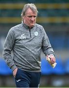 23 April 2021; Finn Harps manager Ollie Horgan leaves the pitch at half-time during the SSE Airtricity League Premier Division match between Finn Harps and St Patrick's Athletic at Finn Park in Ballybofey, Donegal. Photo by Piaras Ó Mídheach/Sportsfile