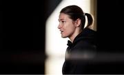 27 April 2021; Katie Taylor during a media day at her hotel in Manchester, England, prior to her lightweight title bout against Natasha Jonas. Photo by Mark Robinson / Matchroom Boxing via Sportsfile