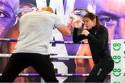 29 April 2021; Katie Taylor trains with her coach Ross Enamait at the Matchtoom Boxing fight hotel in Manchester, England, prior to her lightweight title bout against Natasha Jonas. Photo by Mark Robinson / Matchroom Boxing via Sportsfile