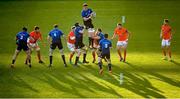 24 April 2021; James Ryan of Leinster takes possession in a line-out ahead during the Guinness PRO14 Rainbow Cup match between Leinster and Munster at the RDS Arena in Dublin. Photo by Stephen McCarthy/Sportsfile