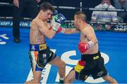 30 April 2021; Michael Conlan, left, and Ionut Balut during their WBO international super-bantamweight title bout at York Hall in London, England. Photo by Queensberry Promotions via Sportsfile