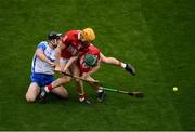 9 May 2021; Patrick Curran of Waterford in action against Billy Hennessy, left, and Mark Coleman of Cork during the Allianz Hurling League Division 1 Group A Round 1 match between Cork and Waterford at Páirc Ui Chaoimh in Cork. Photo by Stephen McCarthy/Sportsfile