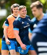 10 May 2021; Tadhg Furlong, right, and Jonathan Sexton during Leinster Rugby squad training at UCD in Dublin. Photo by Ramsey Cardy/Sportsfile