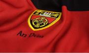 8 May 2021; A general view of the county crest on a jersey during a Down football squad portrait session at Ballymartin GAA in Down. Photo by Piaras Ó Mídheach/Sportsfile