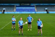 12 May 2021; Dublin players, from left, Dublin hurler Davy Keogh, Dublin camogie player Leah Butler, Dublin footballer Dean Rock and Dublin ladies footballer Lyndsey Davey at Parnell Park, in Dublin, to support the roll-out of ‘AIG BoxClever’ insurance for young drivers across Ireland. BoxClever is an innovative proposition that promotes and rewards safe driving that can help secure lower car insurance premiums. For a quote go to www.aig.ie/box. Photo by Stephen McCarthy/Sportsfile