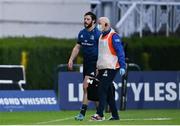 14 May 2021; Robbie Henshaw of Leinster leaves the pitch for a head injury assessment assisted by Leinster Team doctor Prof. Jim McShane during the Guinness PRO14 Rainbow Cup match between Leinster and Ulster at the RDS Arena in Dublin. Photo by Ramsey Cardy/Sportsfile