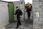 15 May 2021; Louth manager Mickey Harte, left, and selector Gavin Devlin arrive prior to the Allianz Football League Division 4 North Round 1 match between Louth and Antrim at Geraldines Club in Haggardstown, Louth. Photo by Ramsey Cardy/Sportsfile