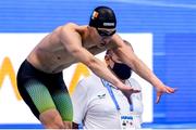 19 May 2021; Jack McMillan of Ireland competes in the preliminary race of the men's 4 x 200m freestyle event during day 10 of the LEN European Aquatics Championships at the Duna Arena in Budapest, Hungary. Photo by Marcel ter Bals/Sportsfile