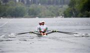 21 May 2021; Philip Doyle, right, and Ronan Byrne of Ireland compete in their heat of the Men's Double Scull during day one of the FISA World Cup Rowing II at Lake Gottersee in Lucerne, Switzerland. Photo by Roberto Bregani/Sportsfile