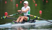 21 May 2021; Lydia Heaphy of Ireland competes in her heat of the Lightweight Women's Single Sculls during day one of the FISA World Cup Rowing II at Lake Gottersee in Lucerne, Switzerland. Photo by Roberto Bregani/Sportsfile