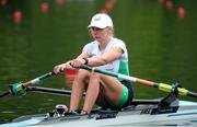 21 May 2021; Lydia Heaphy of Ireland before her heat of the Lightweight Women's Single Sculls during day one of the FISA World Cup Rowing II at Lake Gottersee in Lucerne, Switzerland. Photo by Roberto Bregani/Sportsfile