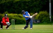 22 May 2021; Lorkan Tucker of Leinster Lighting bats during the Cricket Ireland InterProvincial Cup 2021 match between Munster Reds and Leinster Lightning at Pembroke Cricket Club in Dublin. Photo by Harry Murphy/Sportsfile