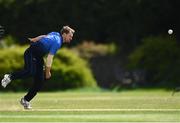 22 May 2021; Barry McCarthy of Leinster Lighting bowls during the Cricket Ireland InterProvincial Cup 2021 match between Munster Reds and Leinster Lightning at Pembroke Cricket Club in Dublin. Photo by Harry Murphy/Sportsfile