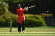 22 May 2021; PJ Moor of Munster Reds bats during the Cricket Ireland InterProvincial Cup 2021 match between Munster Reds and Leinster Lightning at Pembroke Cricket Club in Dublin. Photo by Harry Murphy/Sportsfile