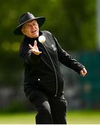 22 May 2021; Umpire Mark Hawthorne during the Cricket Ireland InterProvincial Cup 2021 match between Munster Reds and Leinster Lightning at Pembroke Cricket Club in Dublin. Photo by Harry Murphy/Sportsfile