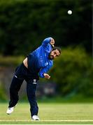 22 May 2021; Simi Singh of Leinster Lighting bowls during the Cricket Ireland InterProvincial Cup 2021 match between Munster Reds and Leinster Lightning at Pembroke Cricket Club in Dublin. Photo by Harry Murphy/Sportsfile