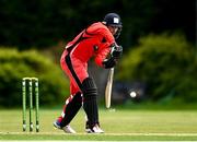 22 May 2021; Murray Commins of Munster Reds bats during the Cricket Ireland InterProvincial Cup 2021 match between Munster Reds and Leinster Lightning at Pembroke Cricket Club in Dublin. Photo by Harry Murphy/Sportsfile