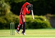 22 May 2021; Murray Commins of Munster Reds bats during the Cricket Ireland InterProvincial Cup 2021 match between Munster Reds and Leinster Lightning at Pembroke Cricket Club in Dublin. Photo by Harry Murphy/Sportsfile
