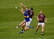 22 May 2021; John McGrath of Tipperary in action against Aidan Harte of Galway as Galway's TJ Brennan awaits developments during the Allianz Hurling League Division 1 Group A Round 3 match between Tipperary and Galway at Semple Stadium in Thurles, Tipperary. Photo by Ray McManus/Sportsfile