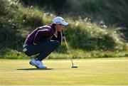 27 May 2021; Tom McKibbin of Northern Ireland on the 8th green during day one of the Irish Challenge Golf at Portmarnock Golf Links in Dublin. Photo by Ramsey Cardy/Sportsfile