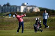 27 May 2021; Matteo Manassero of Italy plays his second shot from the 5th fairway during day one of the Irish Challenge Golf at Portmarnock Golf Links in Dublin. Photo by Ramsey Cardy/Sportsfile