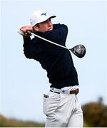 27 May 2021; OJ Farrell of England during day one of the Irish Challenge Golf at Portmarnock Golf Links in Dublin. Photo by Ramsey Cardy/Sportsfile