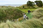 27 May 2021; Santiago Tarrio of Spain walks to the 16th fairway during day one of the Irish Challenge Golf at Portmarnock Golf Links in Dublin. Photo by Ramsey Cardy/Sportsfile