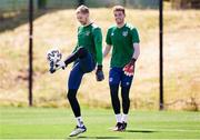 29 May 2021; Caoimhin Kelleher, left, and Mark Travers during a Republic of Ireland training session at PGA Catalunya Resort in Girona, Spain. Photo by Pedro Salado/Sportsfile