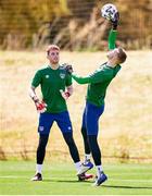 29 May 2021; Caoimhin Kelleher, right, and Mark Travers during a Republic of Ireland training session at PGA Catalunya Resort in Girona, Spain. Photo by Pedro Salado/Sportsfile