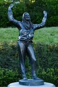 29 May 2021; A general view of a statue of Mary Peters during the Belfast Irish Milers' Meeting at Mary Peters Track in Belfast. Photo by Sam Barnes/Sportsfile