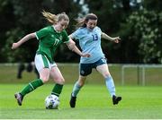 9 June 2021; Abbie Callanan of Republic of Ireland in action against Kathryn McConnell of Northern Ireland during the Women's U19 International Friendly between Republic of Ireland and Northern Ireland at AUL Complex in Dublin. Photo by Piaras Ó Mídheach/Sportsfile
