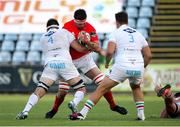 11 June 2021; Jean Kleyn of Munster is tackled by David Sisi during the Guinness PRO14 Rainbow Cup match between Zebre and Munster at Stadio Lanfranchi in Parma, Italy. Photo by Roberto Bregani/Sportsfile