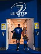 11 June 2021; Michael Bent of Leinster and daughter Emme leave the pitch after the Guinness PRO14 match between Leinster v Dragons at RDS Arena in Dublin. The game is one of the first of a number of pilot sports events over the coming weeks which are implementing guidelines set out by the Irish government to allow for the safe return of spectators to sporting events. Photo by Ramsey Cardy/Sportsfile