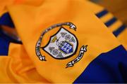 15 June 2021; The Clare crest is seen during a Clare hurling squad portraits session at Cusack Park in Ennis, Clare. Photo by Eóin Noonan/Sportsfile