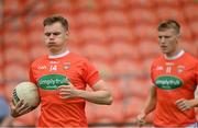 13 June 2021; Oisin O'Neill, left, and Rian O'Neill of Armagh prior to the Allianz Football League Division 1 Relegation play-off match between Armagh and Roscommon at Athletic Grounds in Armagh. Photo by Ramsey Cardy/Sportsfile